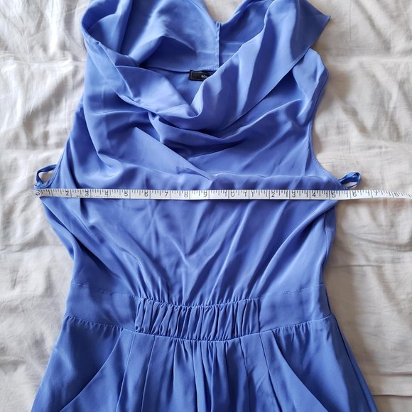 NWOT BCBGMaxAzria Hydrangea Blue 100% Silk Dress - Picture 6 of 9